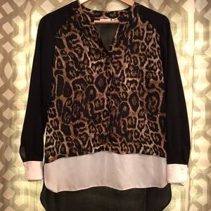 Cato Leopard Print Blouse